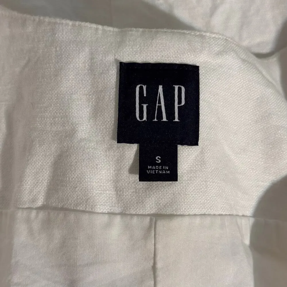 GAP Kids Boys Off White Cotton Stretch Button Front Vest Size S 6-7 Dressy